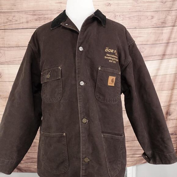 Carhartt Coat Mens 3XL Dark Brown Chore Blanket Lined Corduroy Collar C02 DKB - Picture 4 of 12